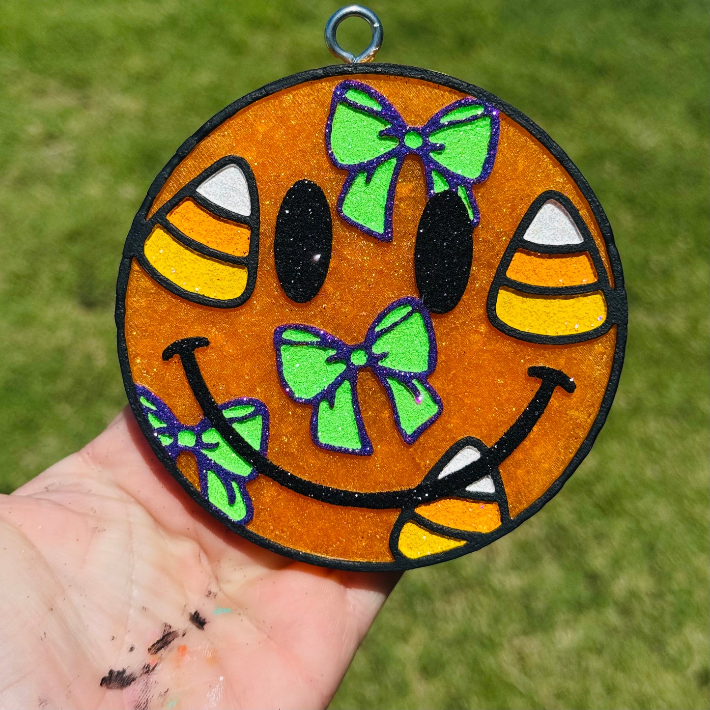 Custom Candy Corn & Bows Smiley