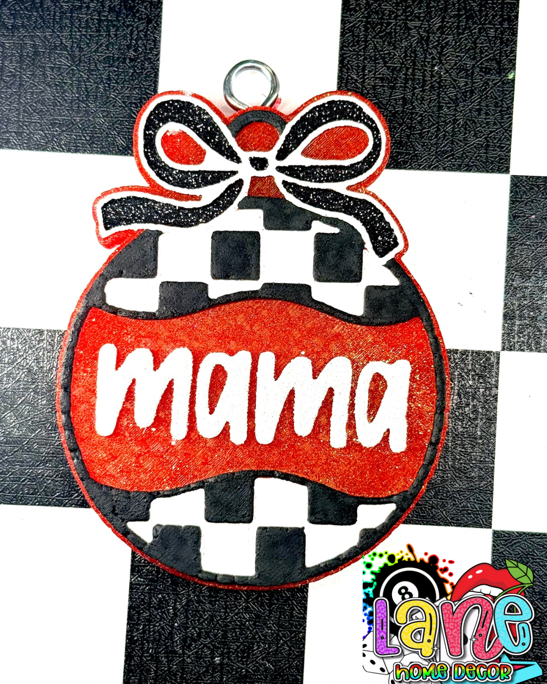 Custom Checkered Mama Ornament