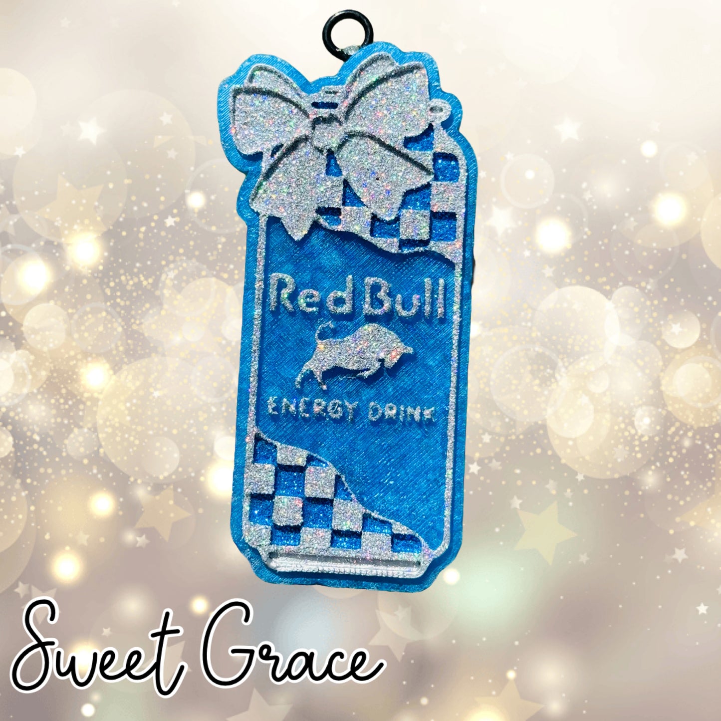 Checkered Red Bull Can With Bow RTS