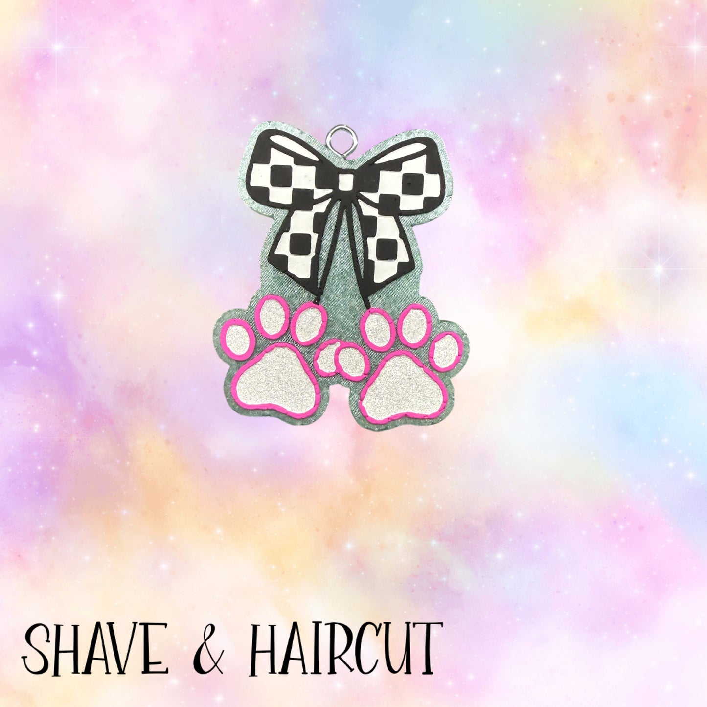 Paw Cherries w/Check bow RTS • Shave & Haircut