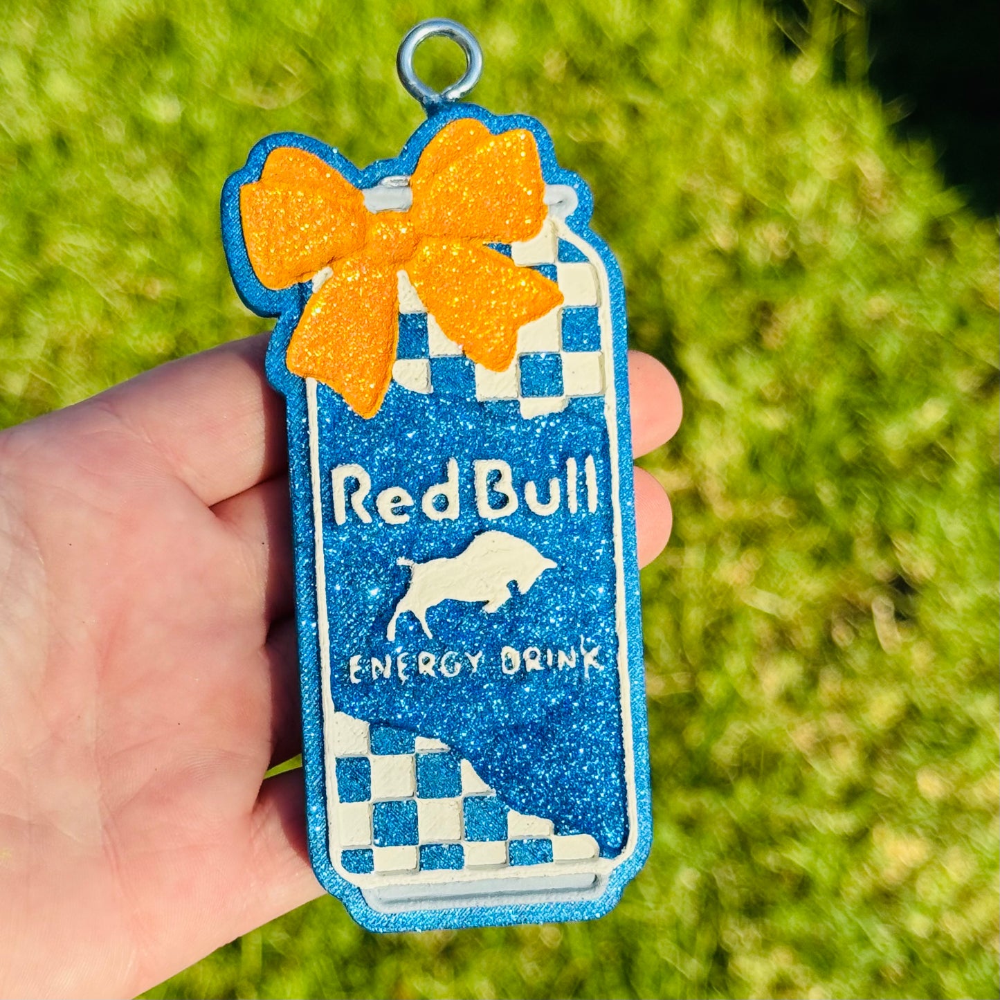 Custom Checkered Red Bull With Bow