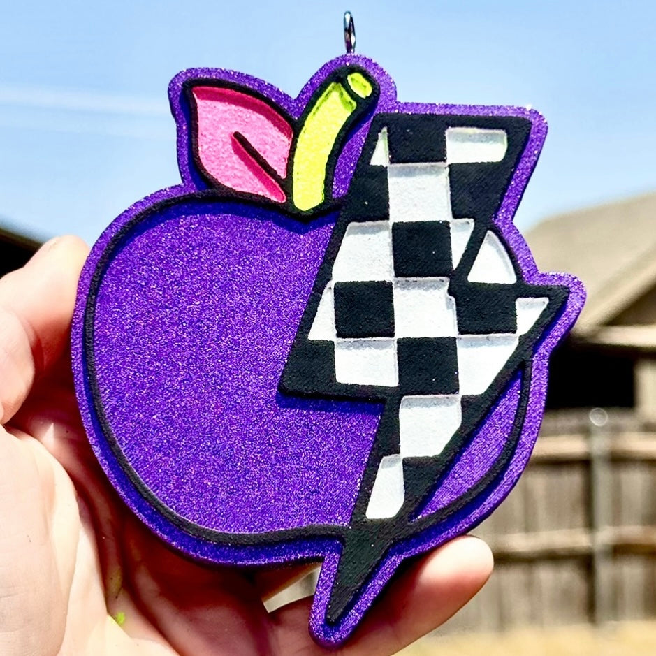 Custom Checkered Lightning Bolt Apple
