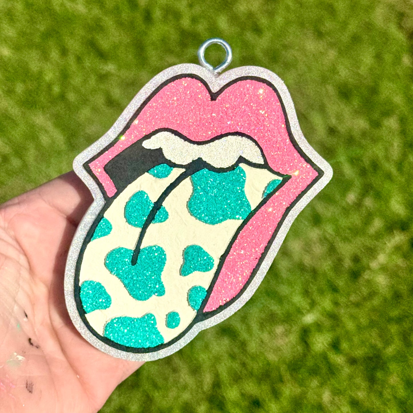 Custom Cow Print Tongue Out