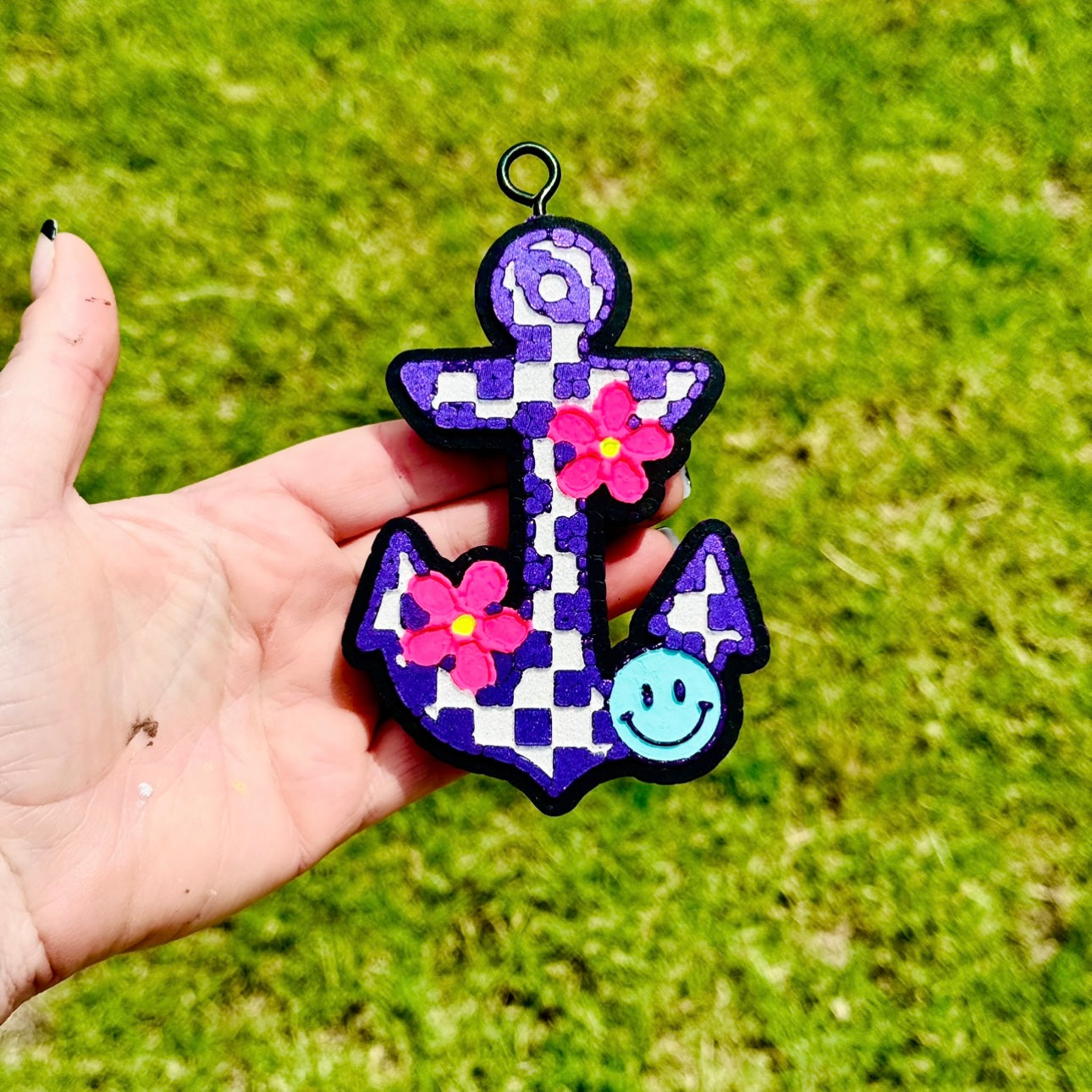 Custom Checkered Floral Anchor