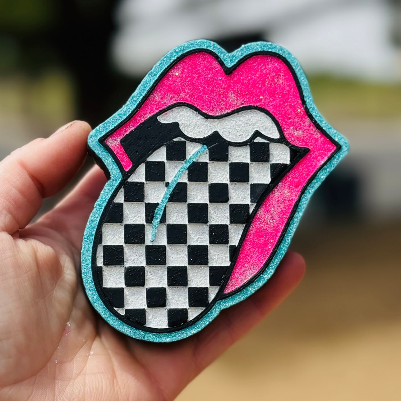 Custom Checkered Tongue Out