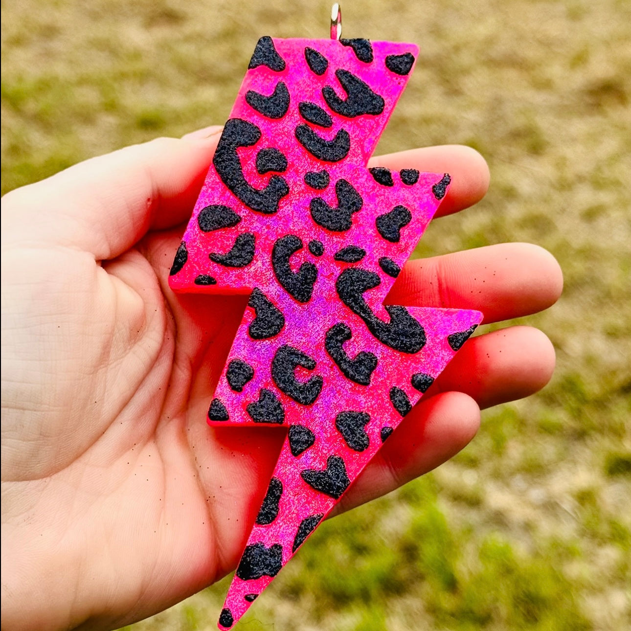 Custom Leopard Print Lightning Bolt