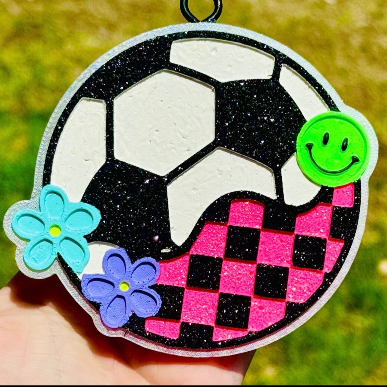 Custom Groovy Checkered Soccer Ball