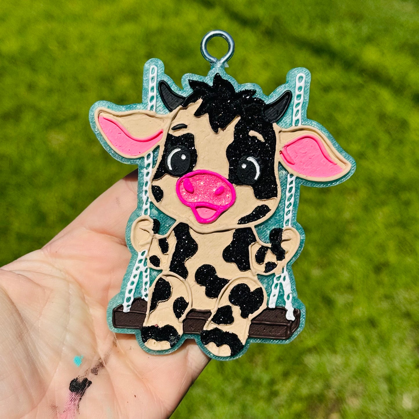 Custom Cow On A Swing