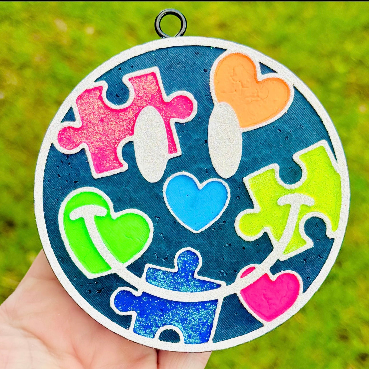 Custom Puzzle Piece & Heart Smiley