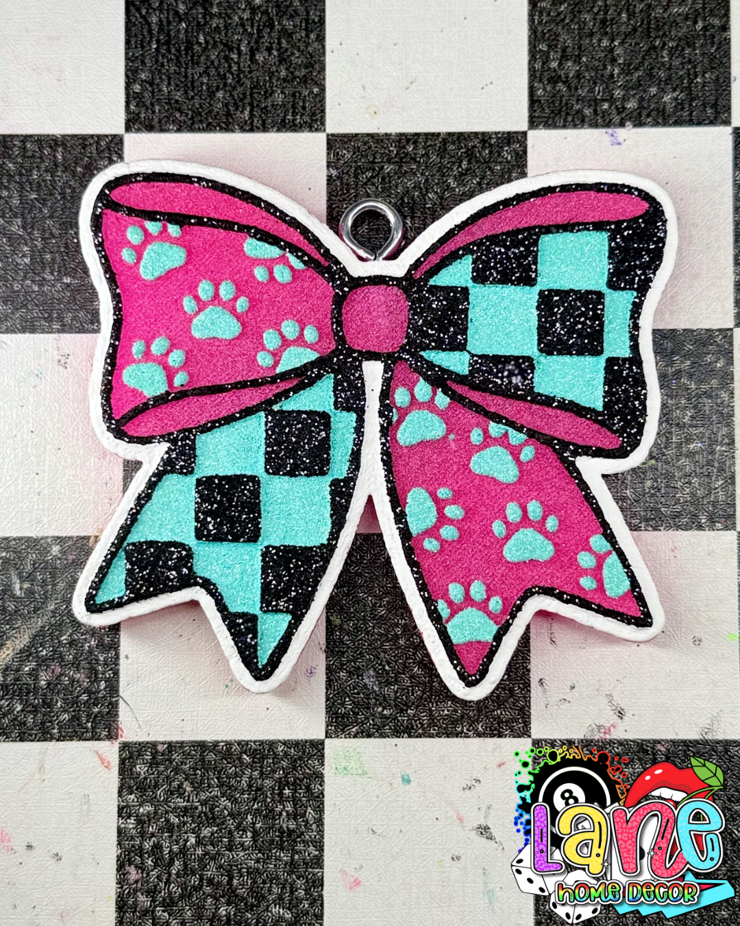 Custom Paw Print Bow