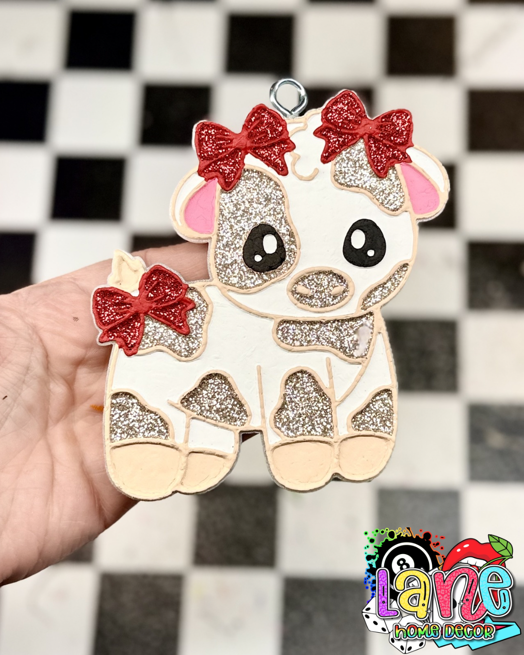 Cow W/Bows RTS • Sugared Suede
