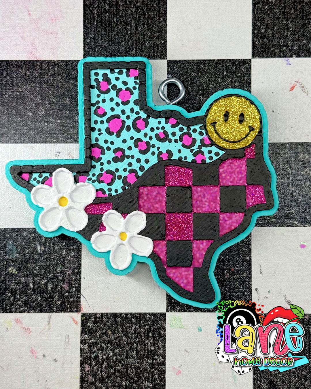 Custom Groovy Checkered Texas
