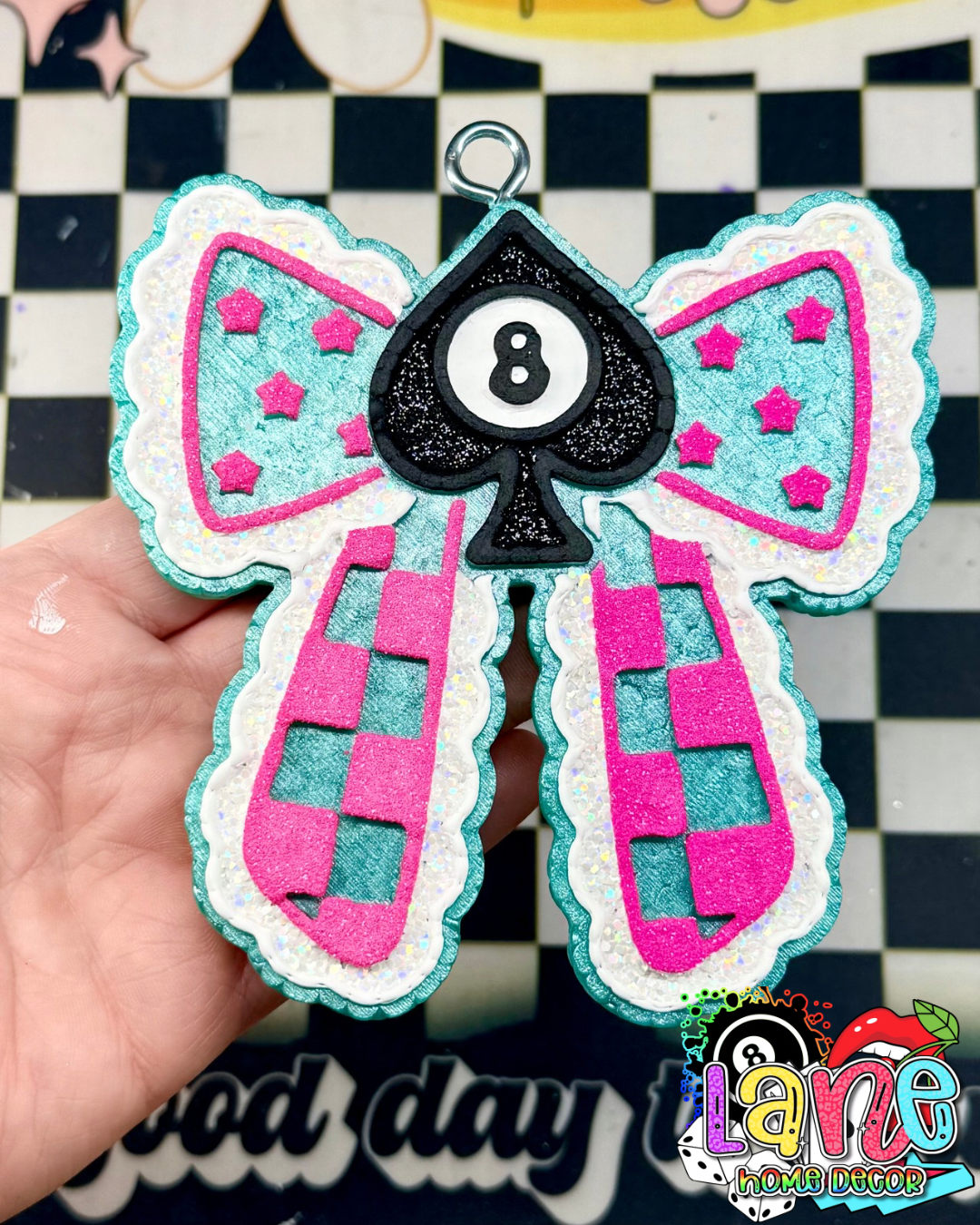 8 Ball Spade Bow RTS • Baja cactus blossom