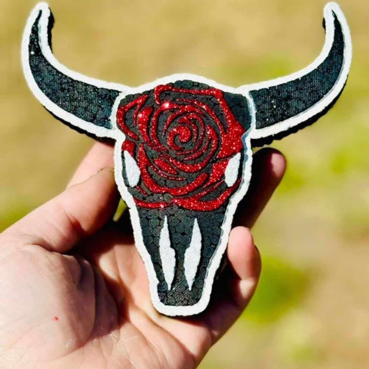 Custom Rose Bull Skull