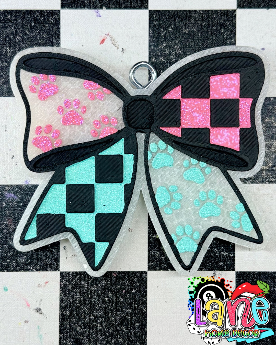Custom Paw Print Bow