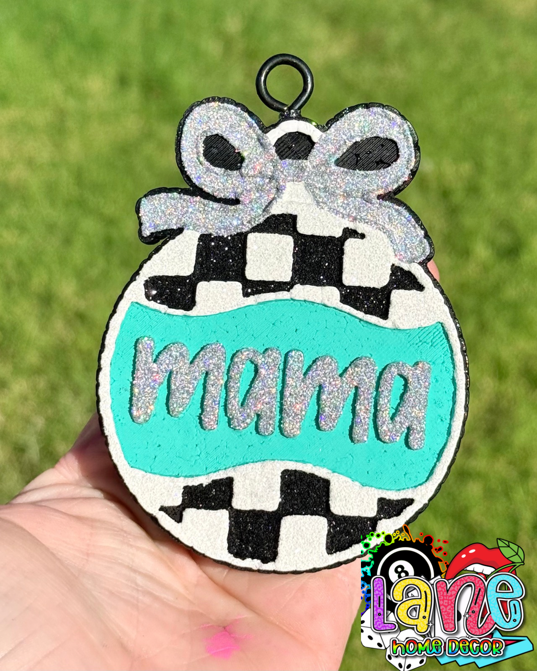 Custom Checkered Mama Ornament
