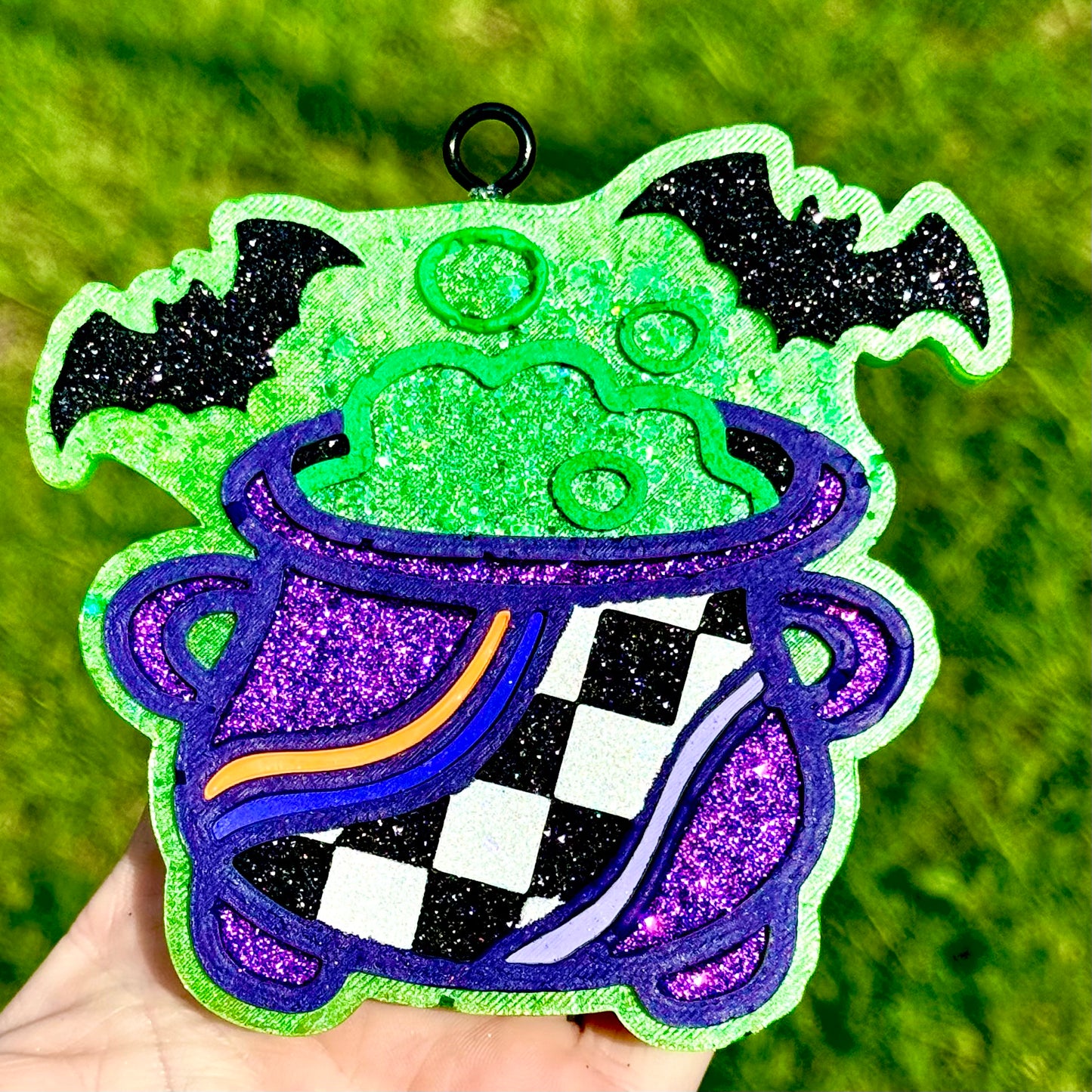 Custom Checkered Halloween Cauldron