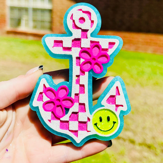 Custom Checkered Floral Anchor
