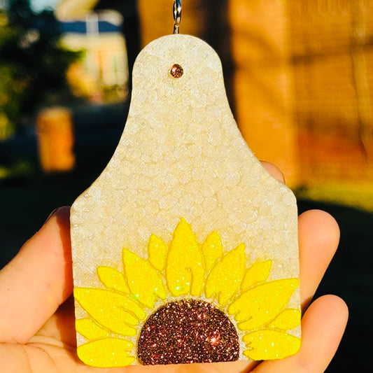 Custom Sunflower Ear Tag