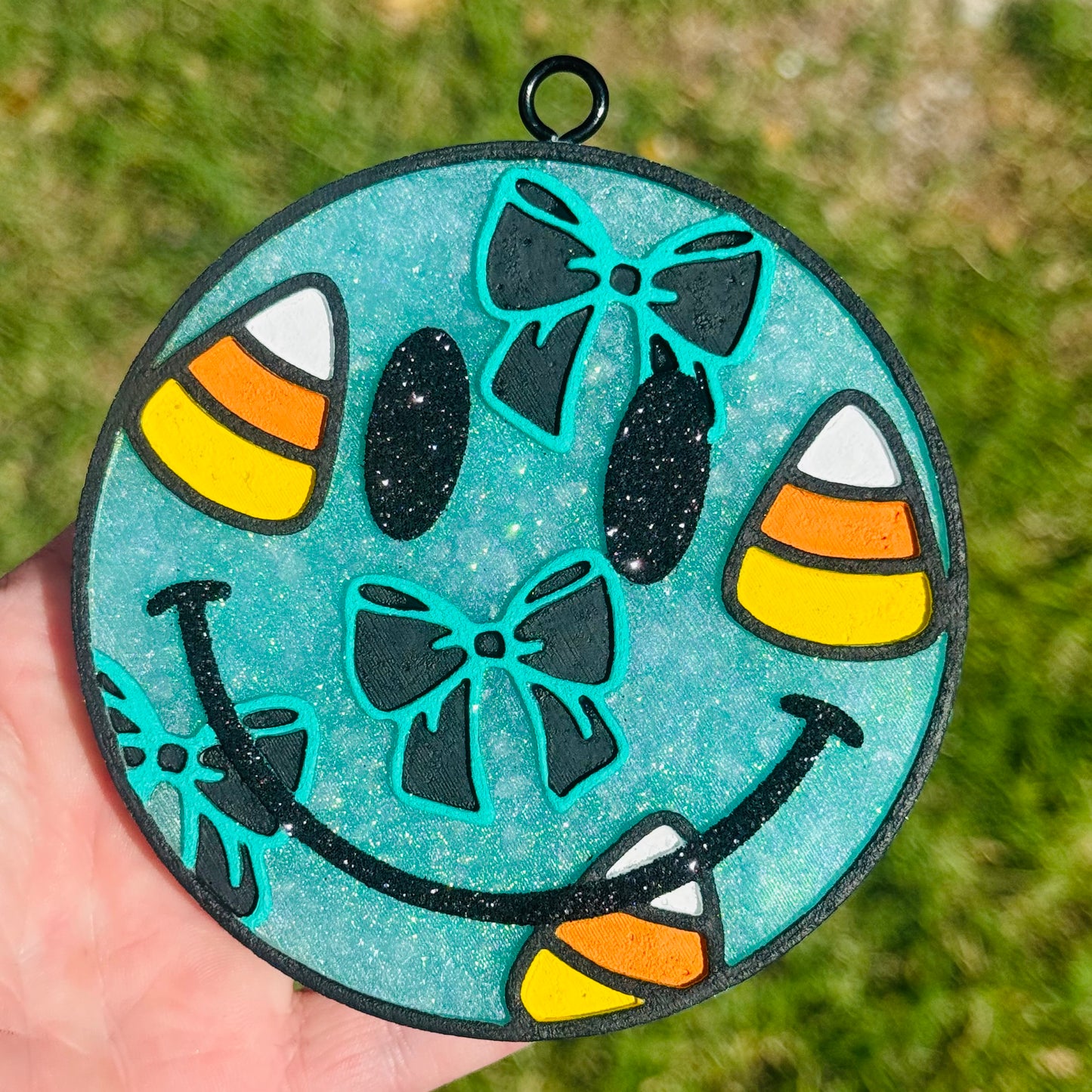 Custom Candy Corn & Bows Smiley