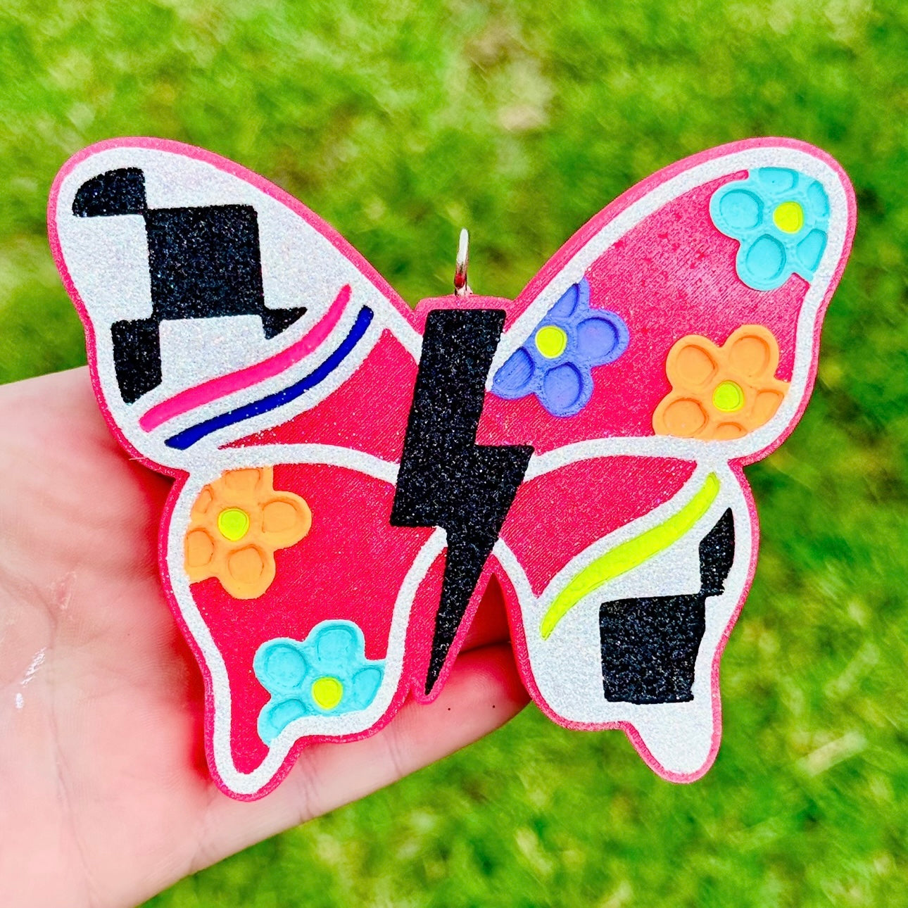 Custom Groovy Checkered Butterfly