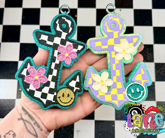Custom Checkered Floral Anchor