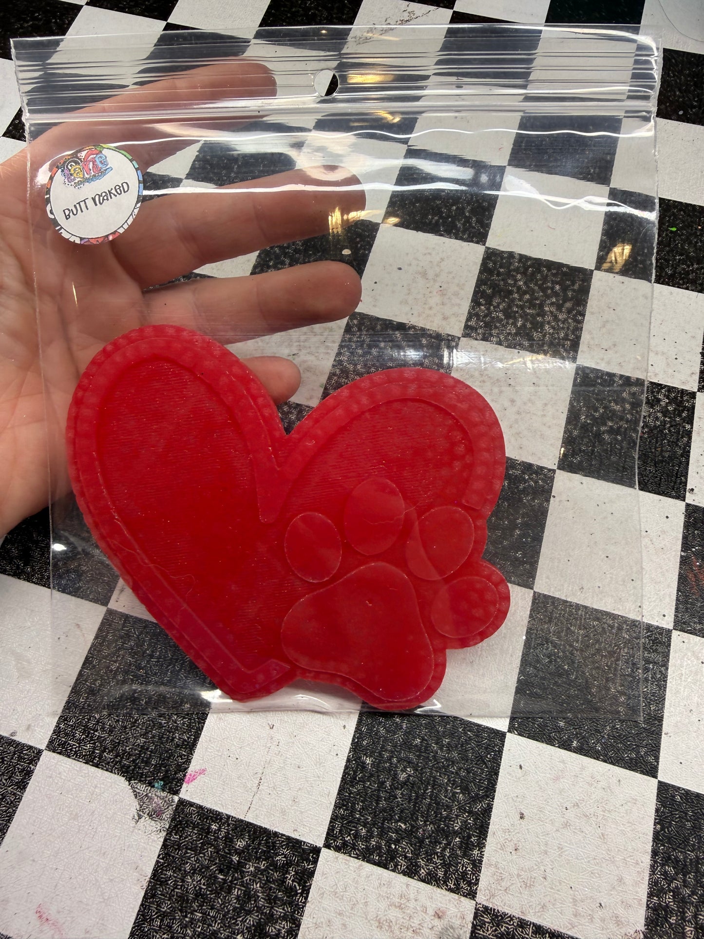 Paw w/heart • Butt Naked