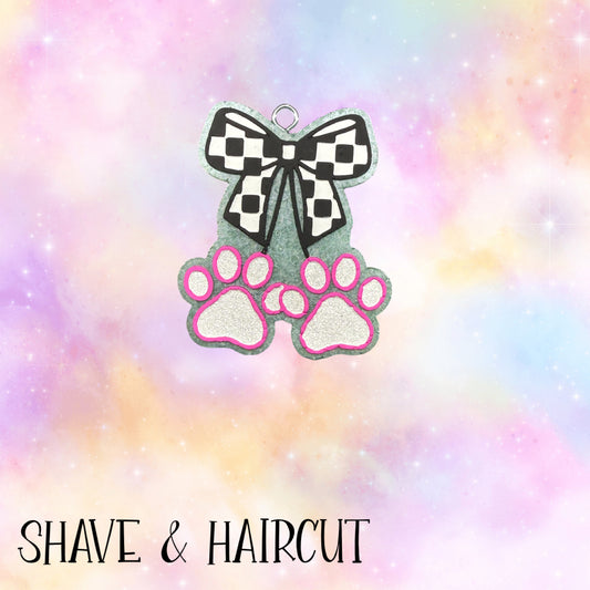 Paw Cherries w/Check bow RTS • Shave & Haircut