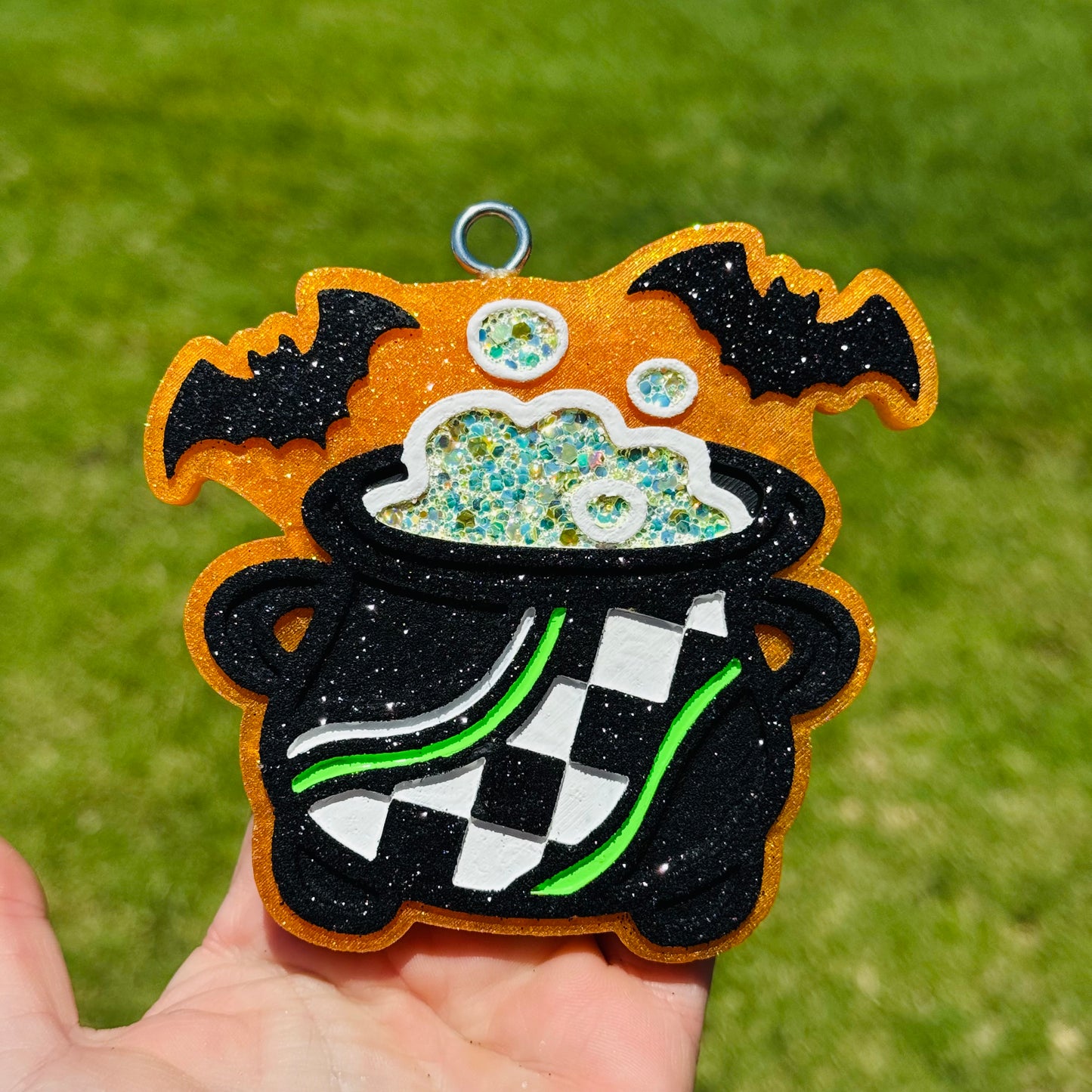Custom Checkered Halloween Cauldron