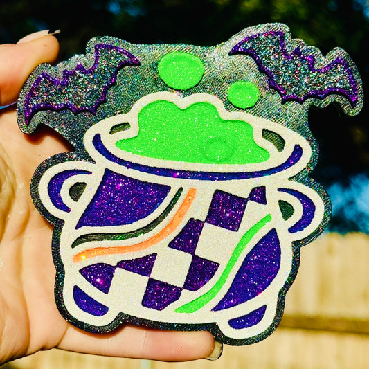 Custom Checkered Halloween Cauldron