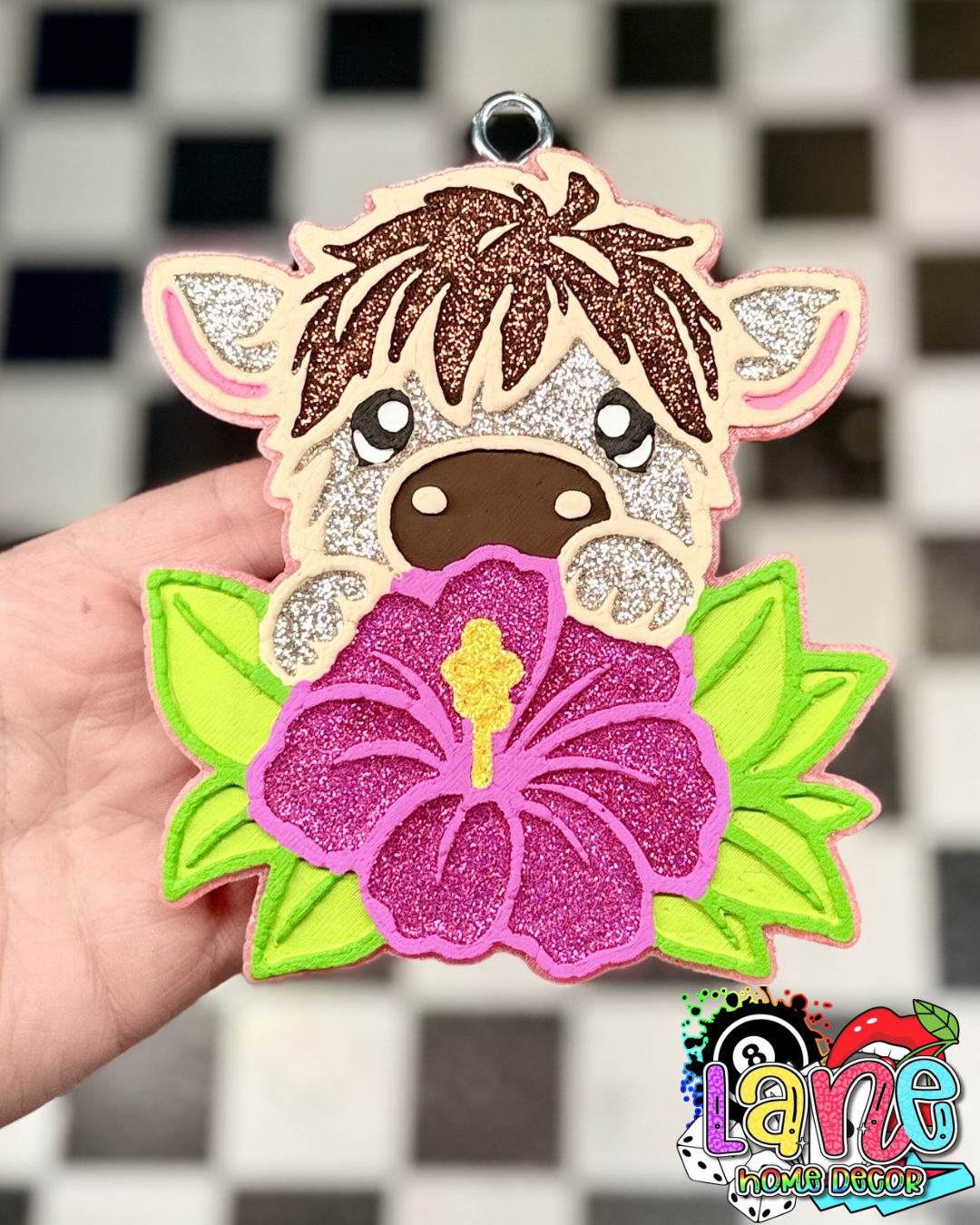 Custom Floral Highland Cow