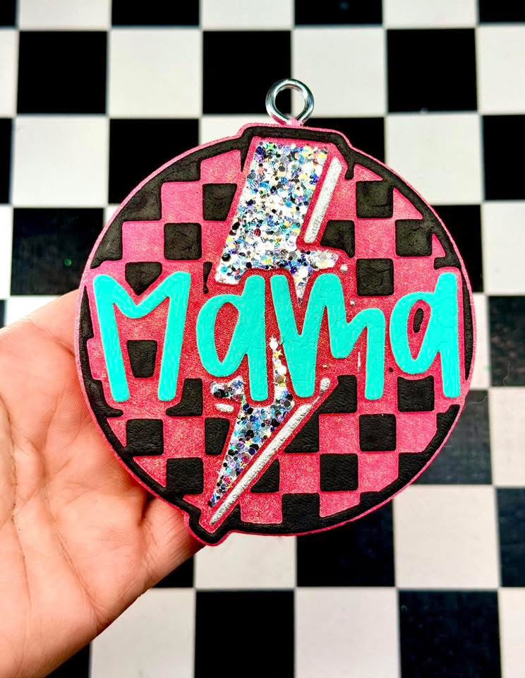 Custom Checkered Mama w/lightening bolt