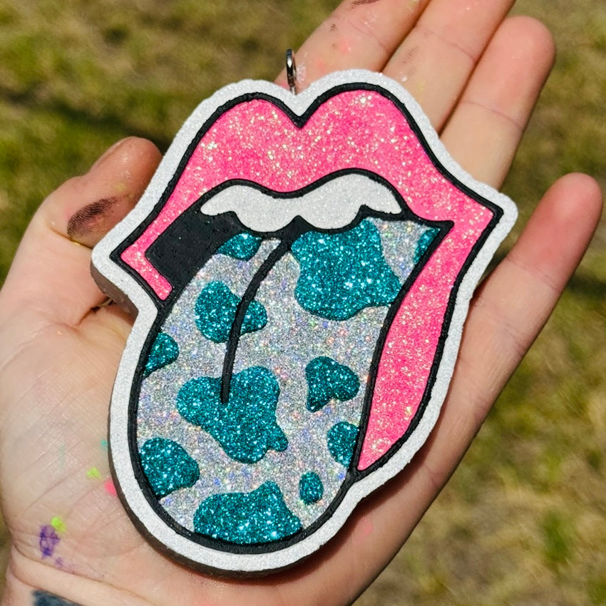 Custom Cow Print Tongue Out