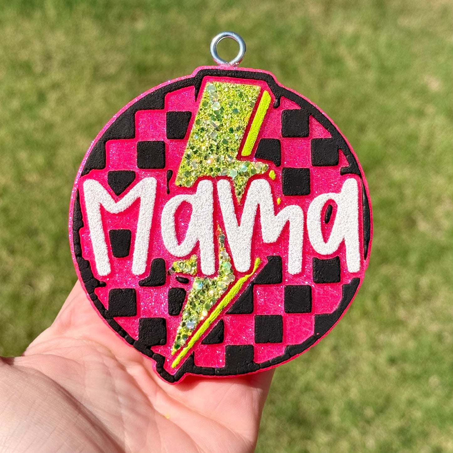 Custom Checkered Mama w/lightening bolt