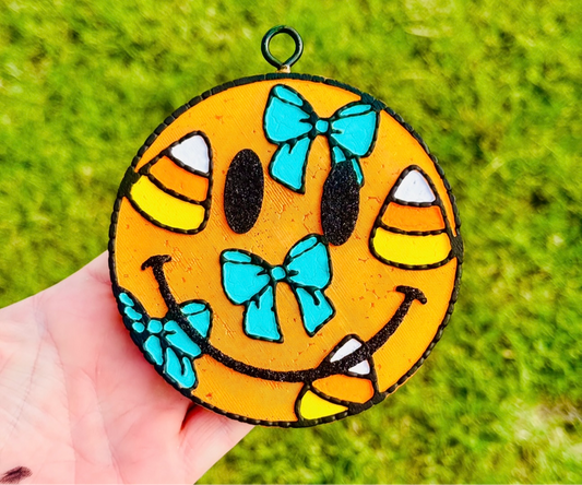 Custom Candy Corn & Bows Smiley