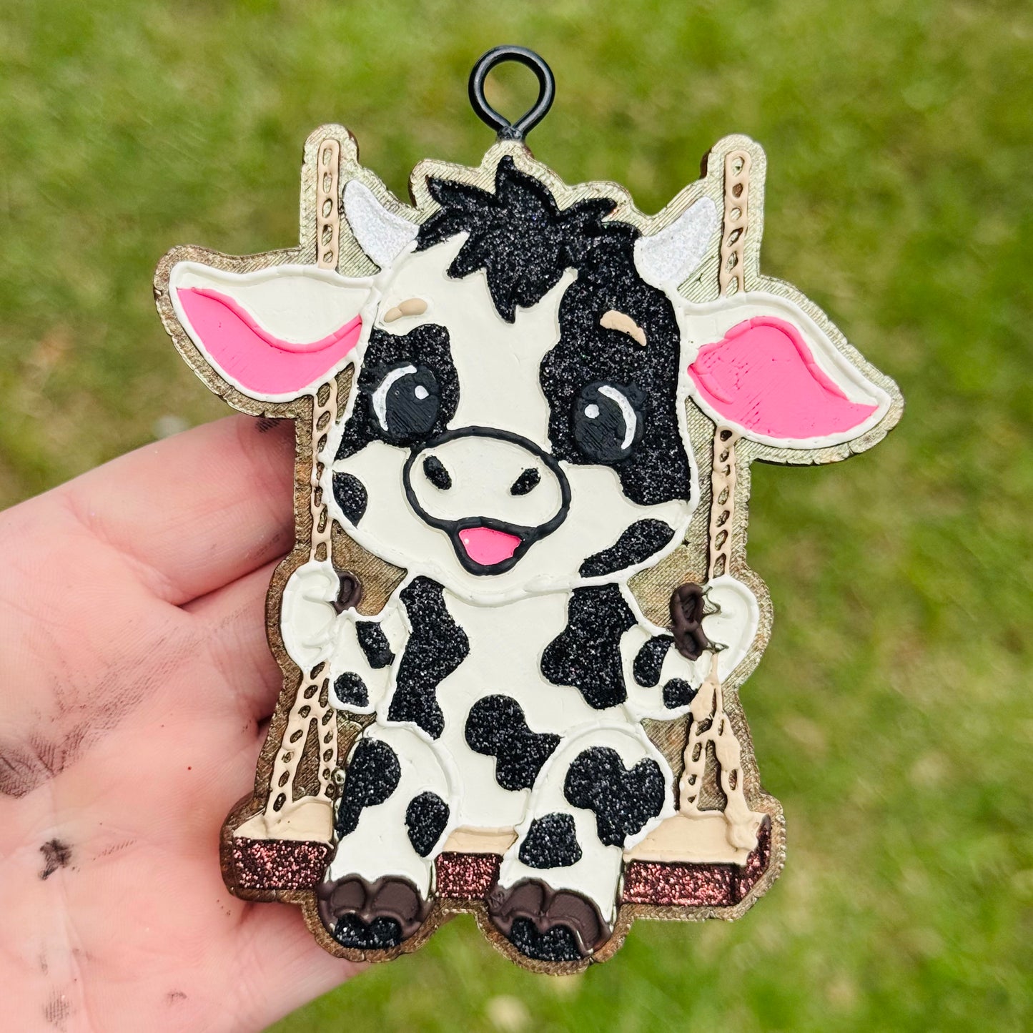 Custom Cow On A Swing