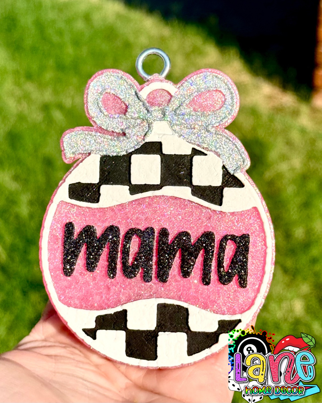 Custom Checkered Mama Ornament