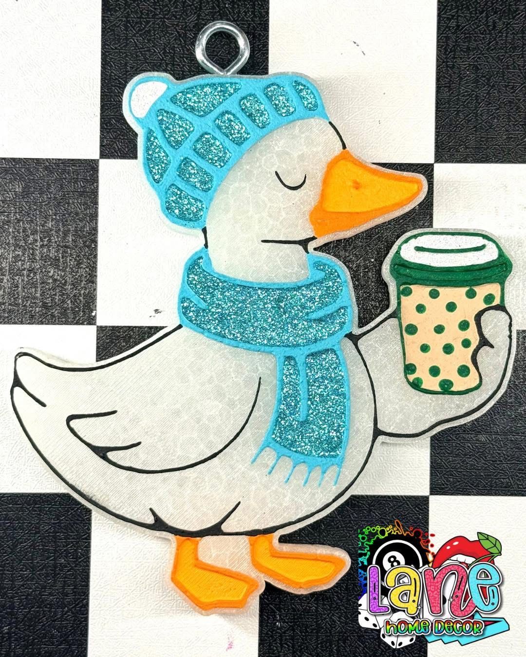 Custom Fall Goose w/coffee