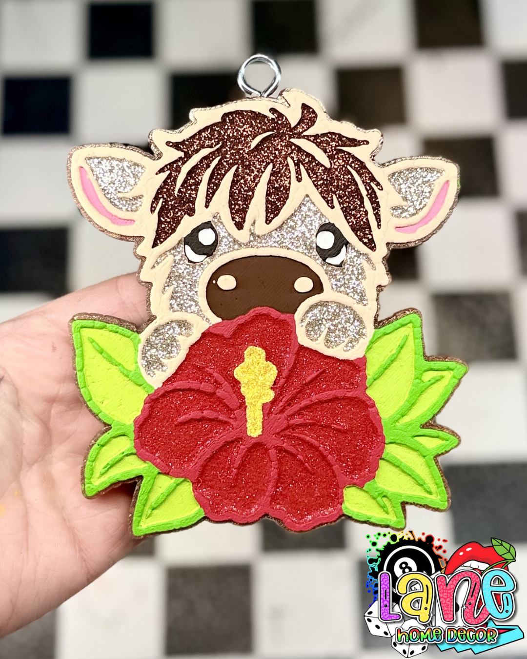 Custom Floral Highland Cow