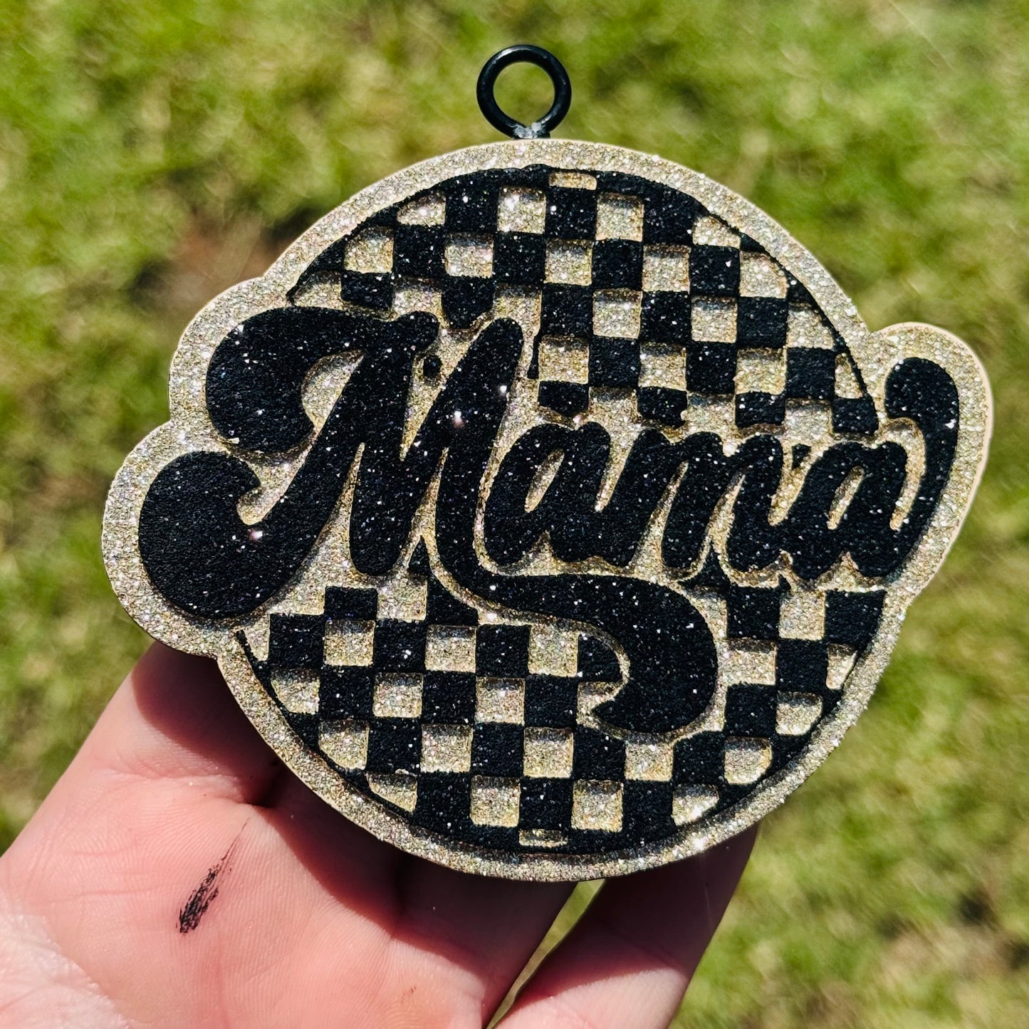 Custom Checkered Mama Circle