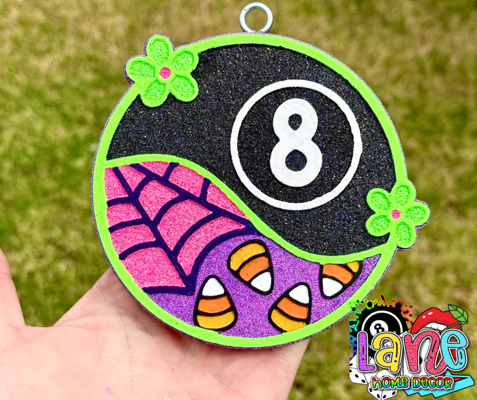 Custom Groovy Halloween 8 Ball