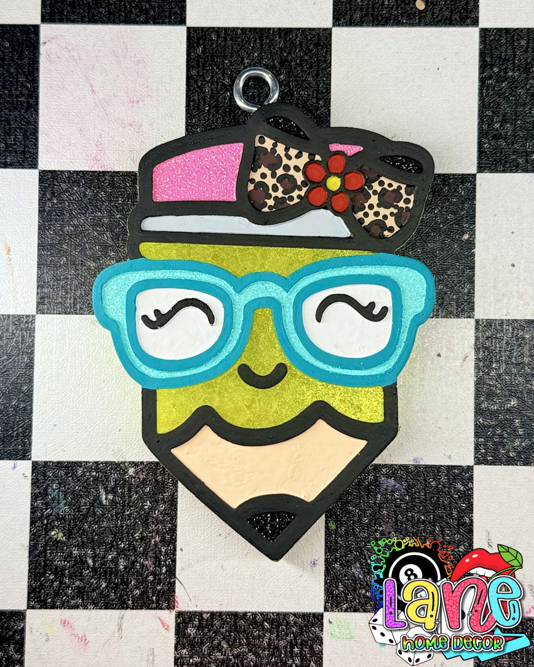 Custom teacher Pencil w/glasses