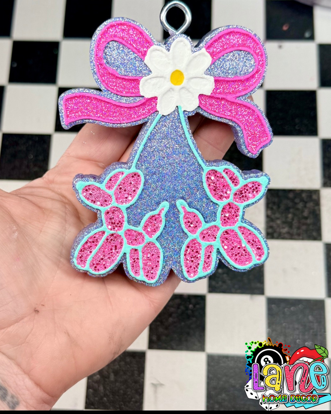 Custom Balloon Dog Cherries w/Bow