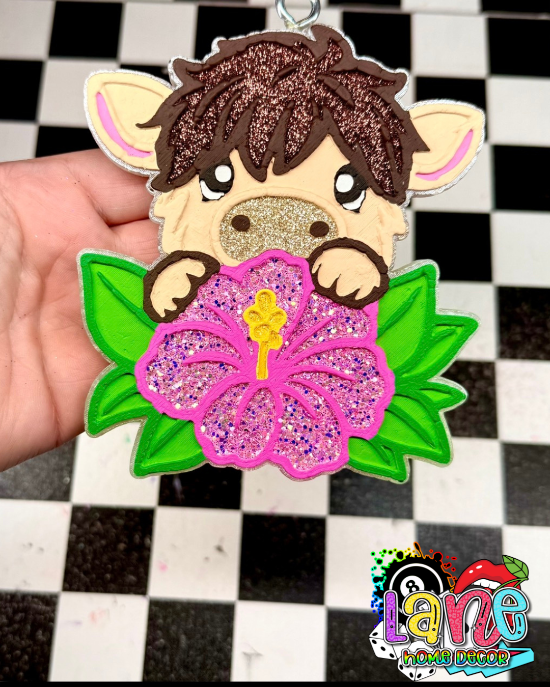 Custom Floral Highland Cow