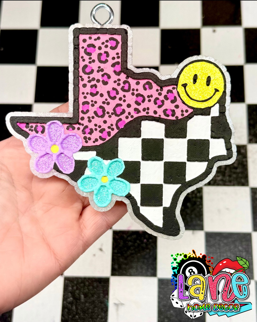 Custom Groovy Checkered Texas