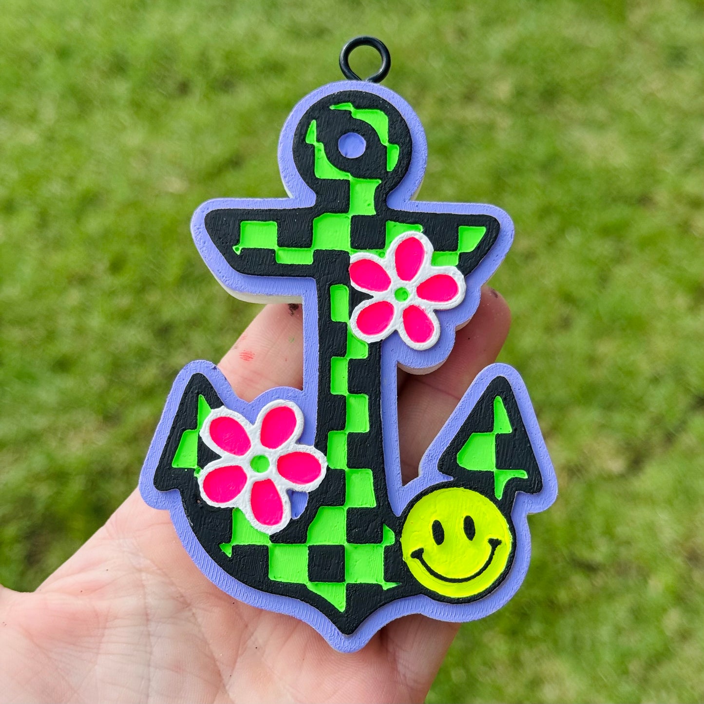 Custom Checkered Floral Anchor