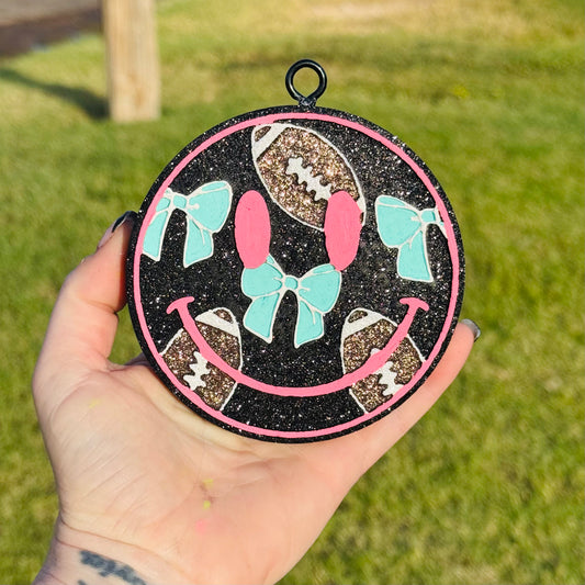Custom Footballs & Bows Smiley