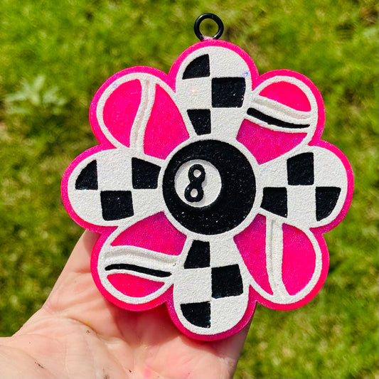 Custom Groovy Checkered 8 Ball