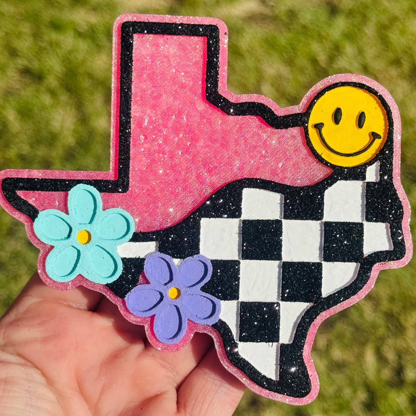Custom Groovy Checkered Texas