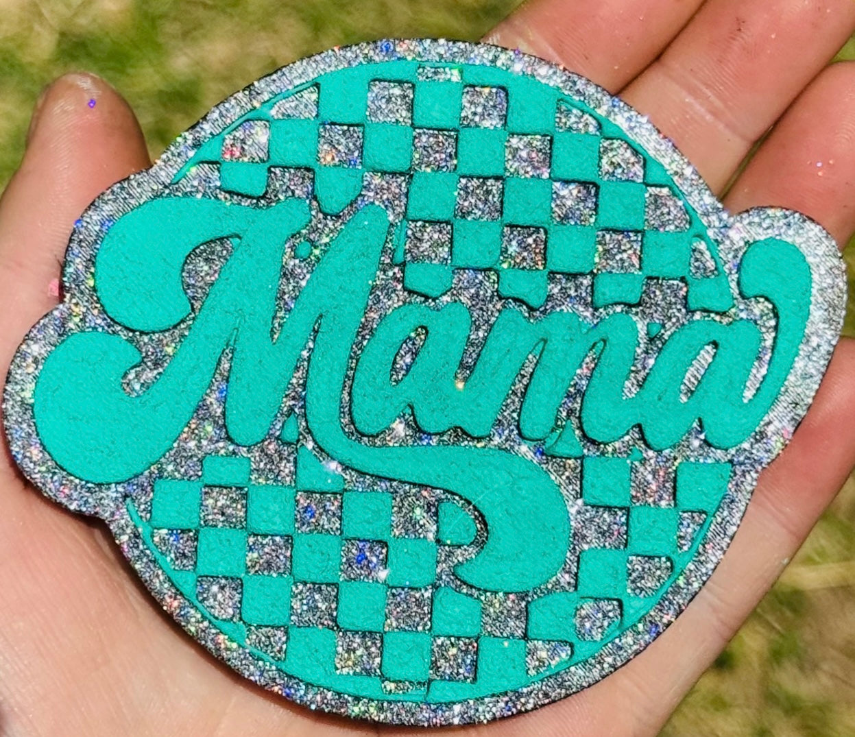 Custom Checkered Mama Circle